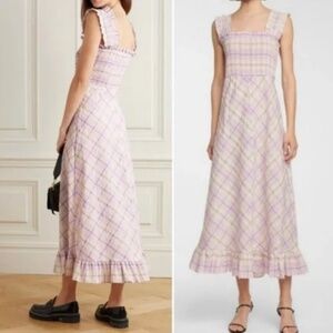 Ganni Pink Plaid Seersucker Dress (EU 36/US 4)